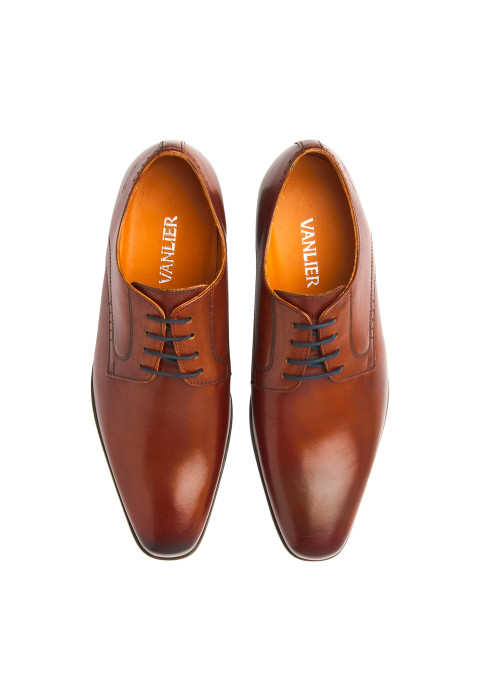 Rhodes Schnürschuhe aus cognacfarbenem Leder