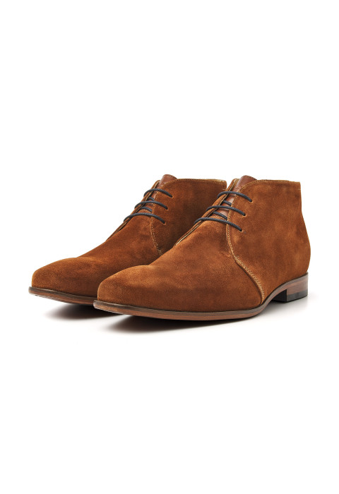 Rhodes Schnürschuhe aus cognacfarbenem Schweden
