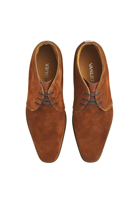Rhodes Schnürschuhe aus cognacfarbenem Schweden