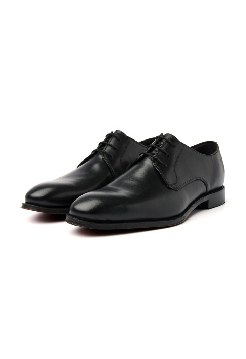 Schwarzer Glattleder-Schnürschuh Madison