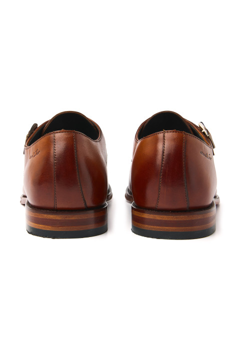 Cognacfarbener Madison-Schnallenschuh aus Glattleder