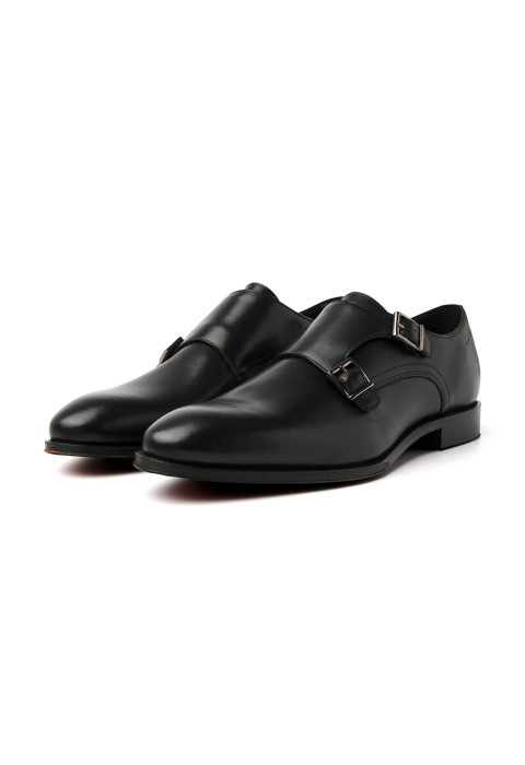 Schwarzer Madison-Schnallenschuh aus Glattleder