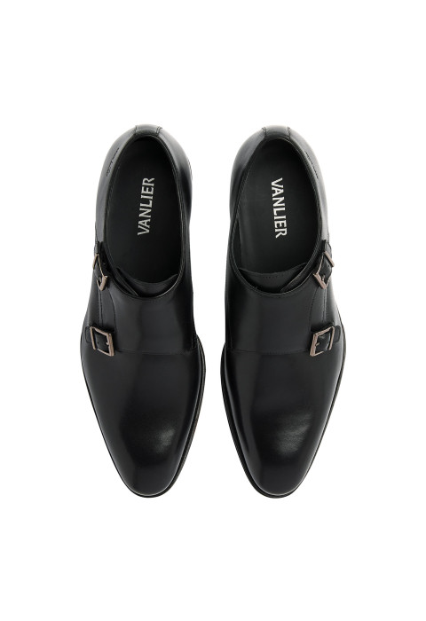 Schwarzer Madison-Schnallenschuh aus Glattleder