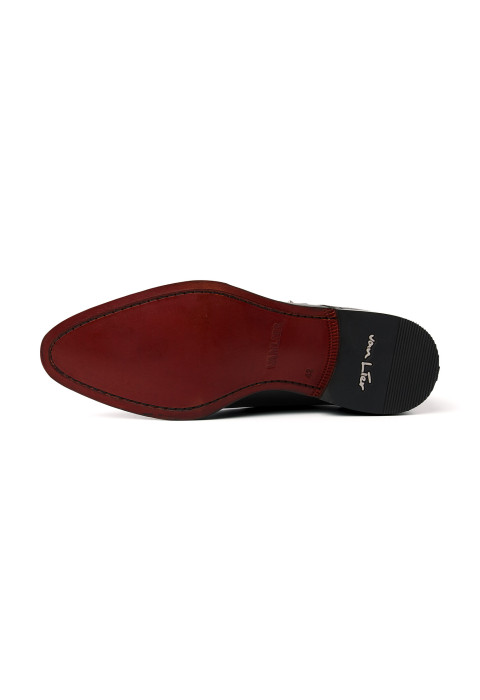 Schwarzer Madison-Schnallenschuh aus Glattleder
