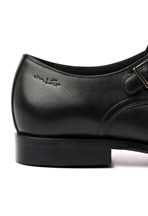 Schwarzer Madison-Schnallenschuh aus Glattleder