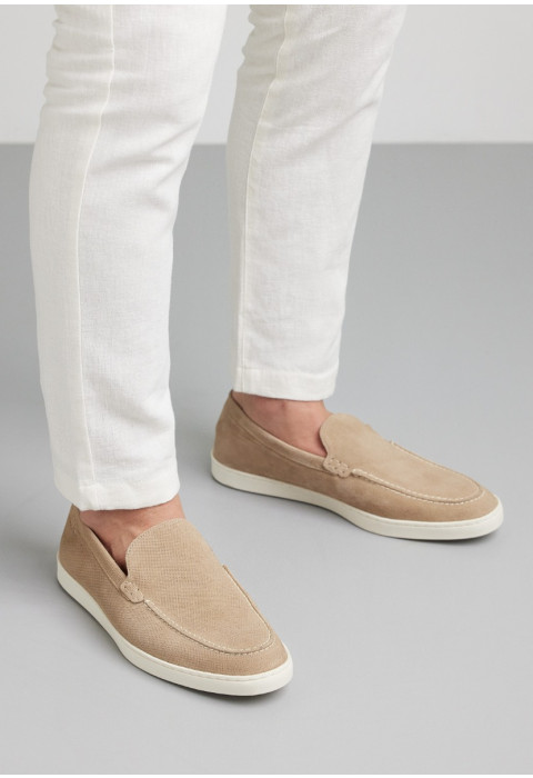 Lugano Slipper aus sand beige Wildleder