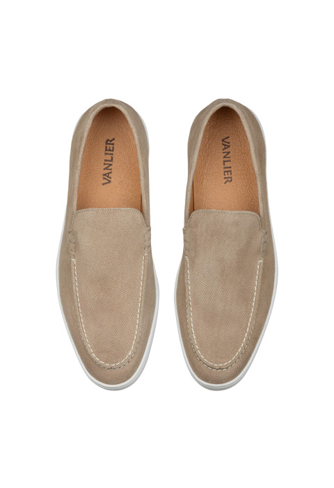 Lugano Slipper aus sand beige Wildleder
