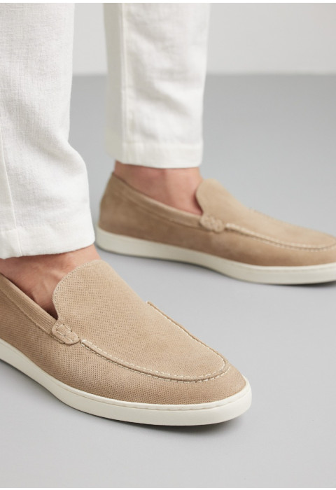 Lugano Slipper aus sand beige Wildleder