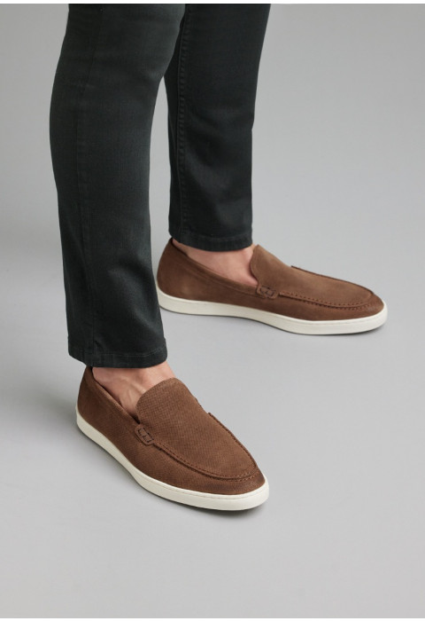 Lugano Slipper aus Hellbraun Wildleder