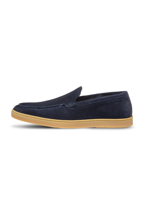 Lugano Slipper aus navy blue Wildleder
