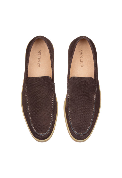 Lugano Slipper aus dunkel braun Wildleder