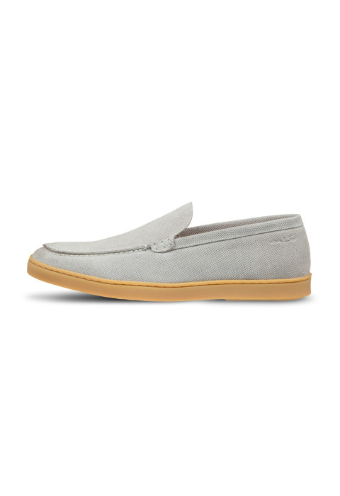 Lugano Slipper aus hell grau Wildleder