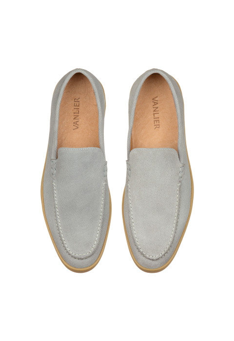 Lugano Slipper aus hell grau Wildleder