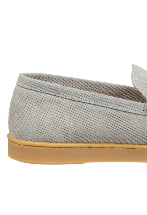 Lugano Slipper aus hell grau Wildleder
