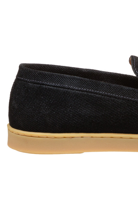 Lugano Slipper aus schwarz Wildleder