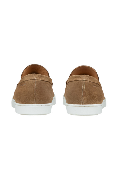 Lugano Slipper aus sand beige Veloursleder