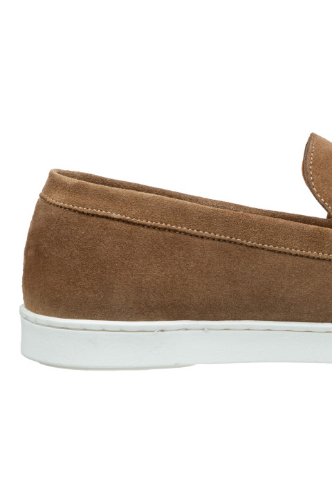 Lugano Slipper aus sand beige Veloursleder