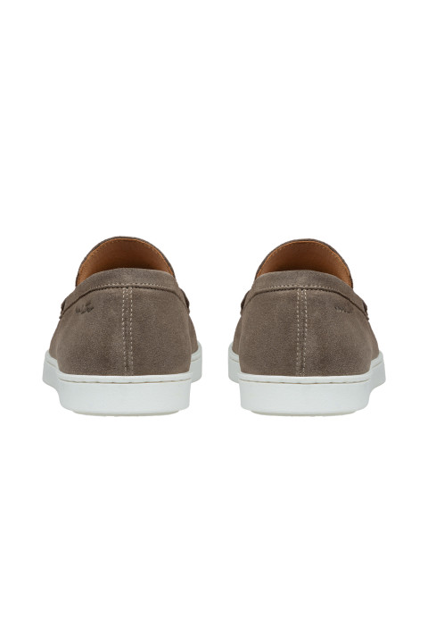 Lugano Slipper aus taupe Veloursleder