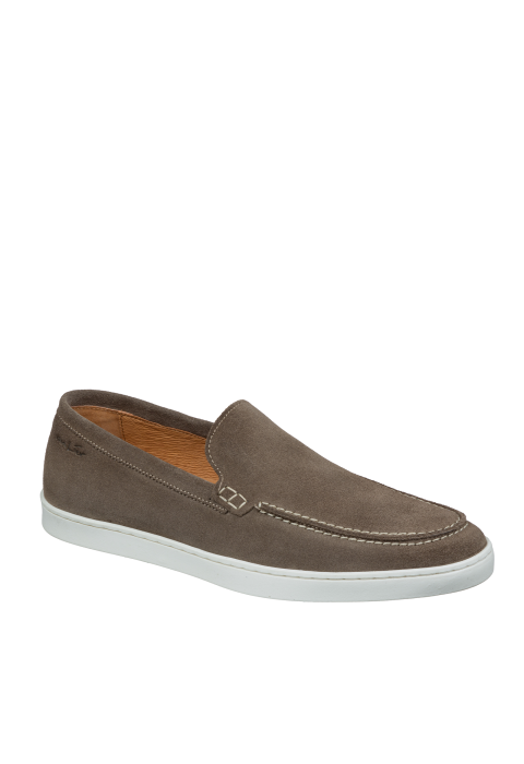 Lugano Slipper aus taupe Veloursleder