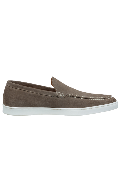 Lugano Slipper aus taupe Veloursleder