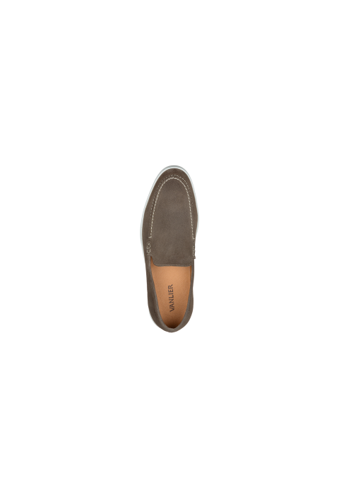 Lugano Slipper aus taupe Veloursleder