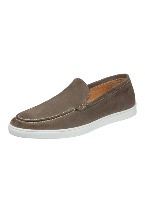 Lugano Slipper aus taupe Veloursleder