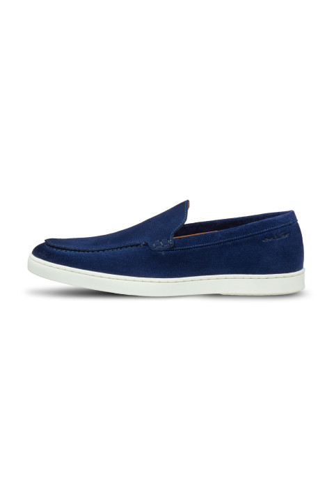 Lugano Slipper aus blau Veloursleder