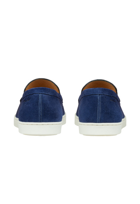 Lugano Slipper aus blau Veloursleder