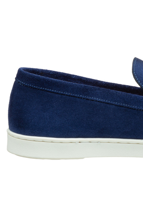 Lugano Slipper aus blau Veloursleder