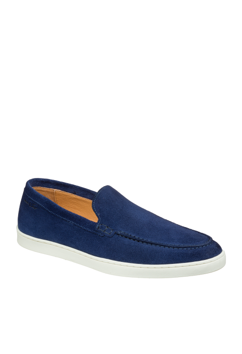 Lugano Slipper aus blau Veloursleder