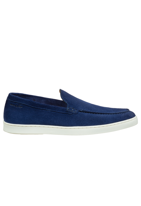 Lugano Slipper aus blau Veloursleder