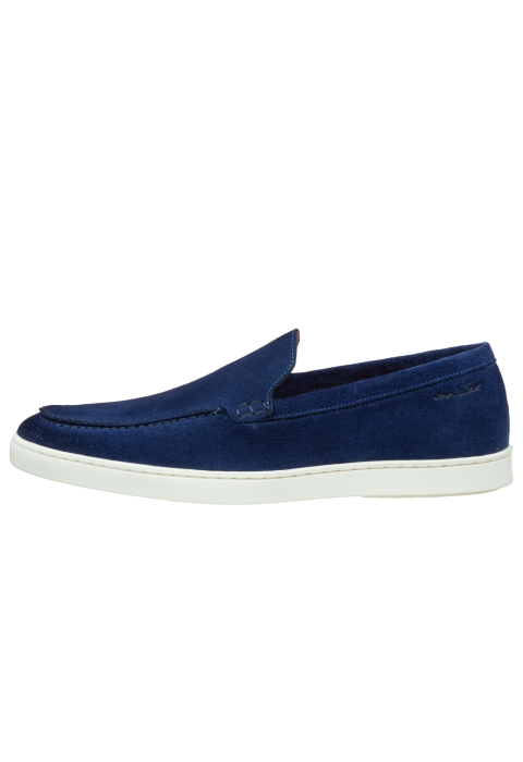Lugano Slipper aus blau Veloursleder