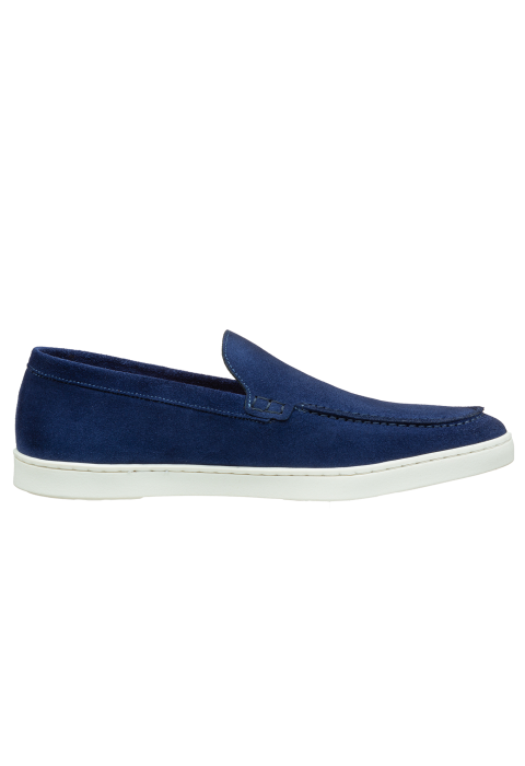 Lugano Slipper aus blau Veloursleder