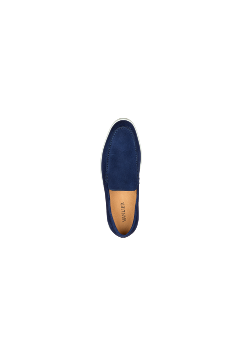 Lugano Slipper aus blau Veloursleder