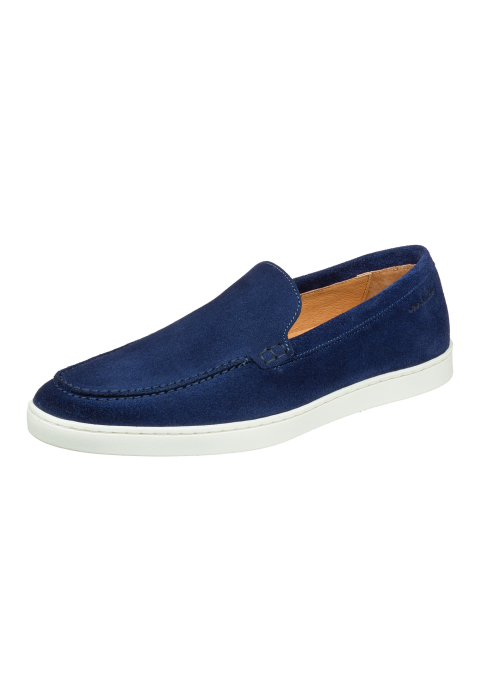 Lugano Slipper aus blau Veloursleder