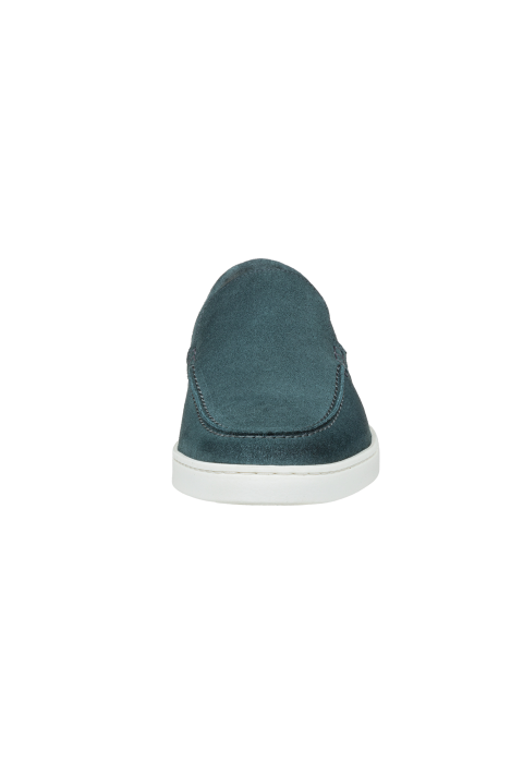 Lugano Slipper aus petrol blau Veloursleder