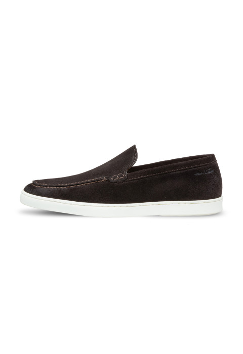 Lugano Slipper aus dunkel braun Veloursleder