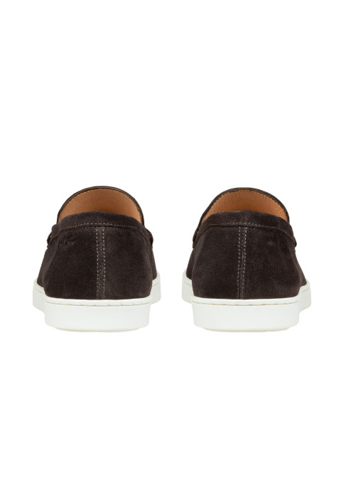 Lugano Slipper aus dunkel braun Veloursleder