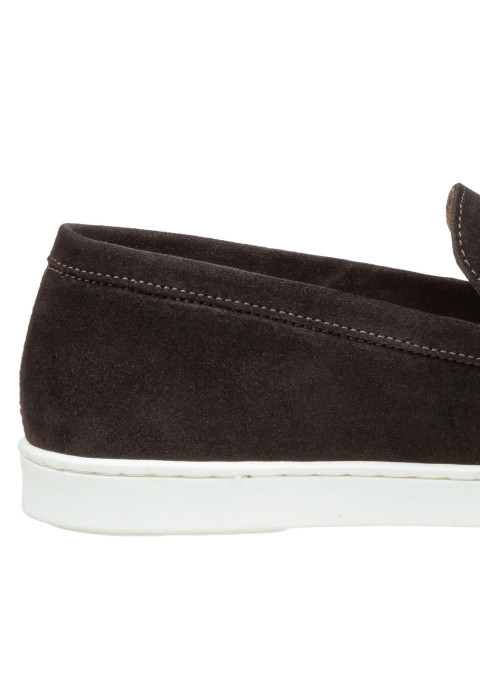Lugano Slipper aus dunkel braun Veloursleder
