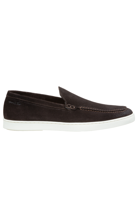 Lugano Slipper aus dunkel braun Veloursleder