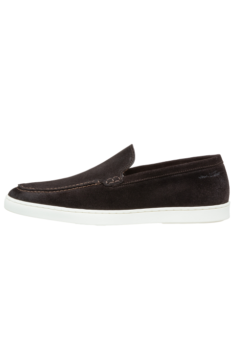 Lugano Slipper aus dunkel braun Veloursleder