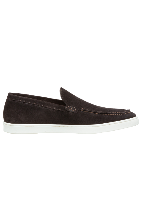 Lugano Slipper aus dunkel braun Veloursleder