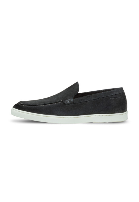 Lugano Slipper aus hell grau Veloursleder