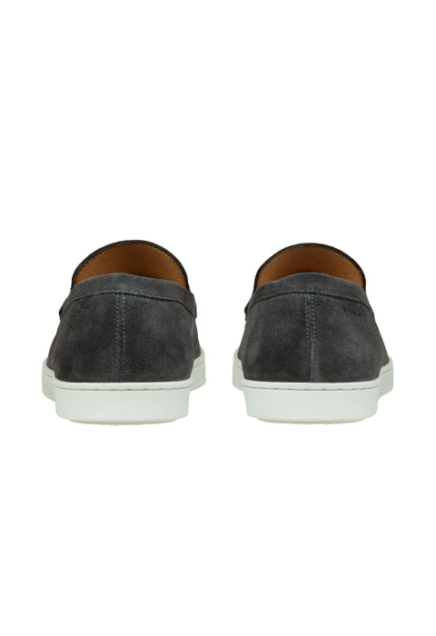 Lugano Slipper aus hell grau Veloursleder