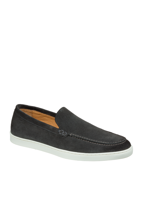 Lugano Slipper aus hell grau Veloursleder