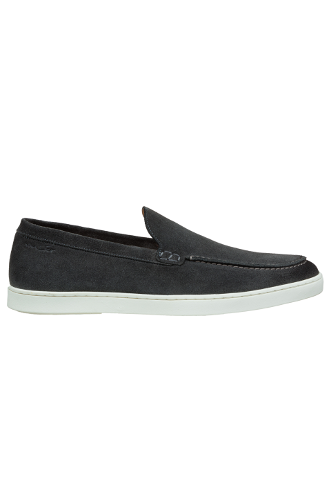 Lugano Slipper aus hell grau Veloursleder