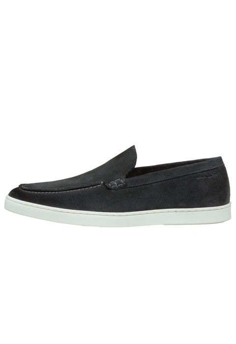 Lugano Slipper aus hell grau Veloursleder