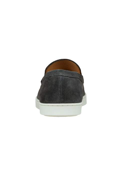 Lugano Slipper aus hell grau Veloursleder