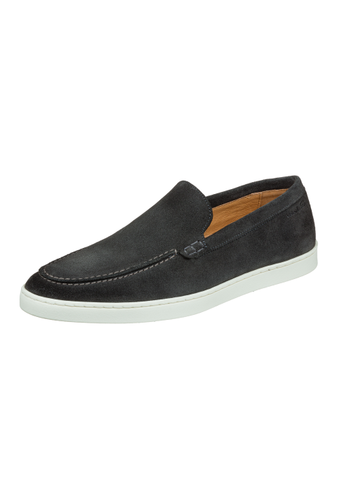 Lugano Slipper aus hell grau Veloursleder