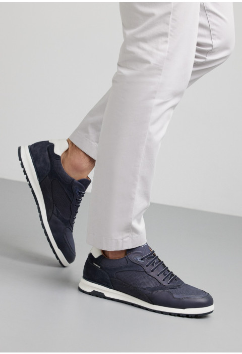 Marineblauer Ravello-Sneaker aus Nubukleder